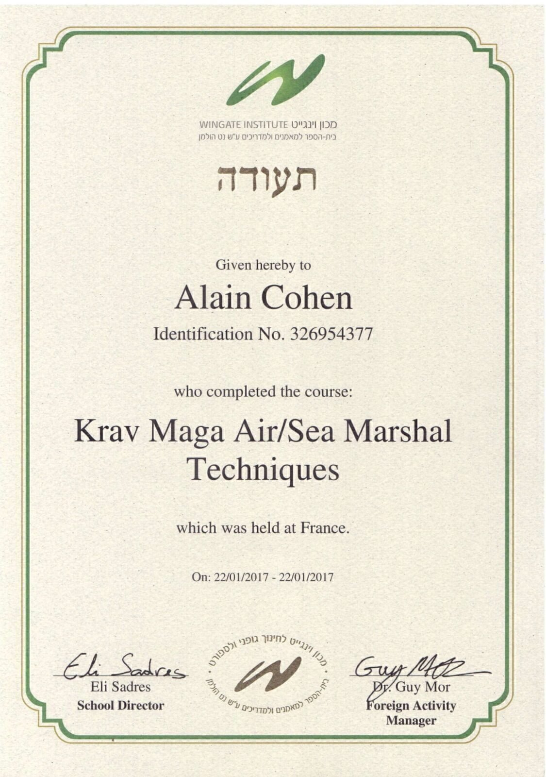 Air/ Sea Marshal Instructor