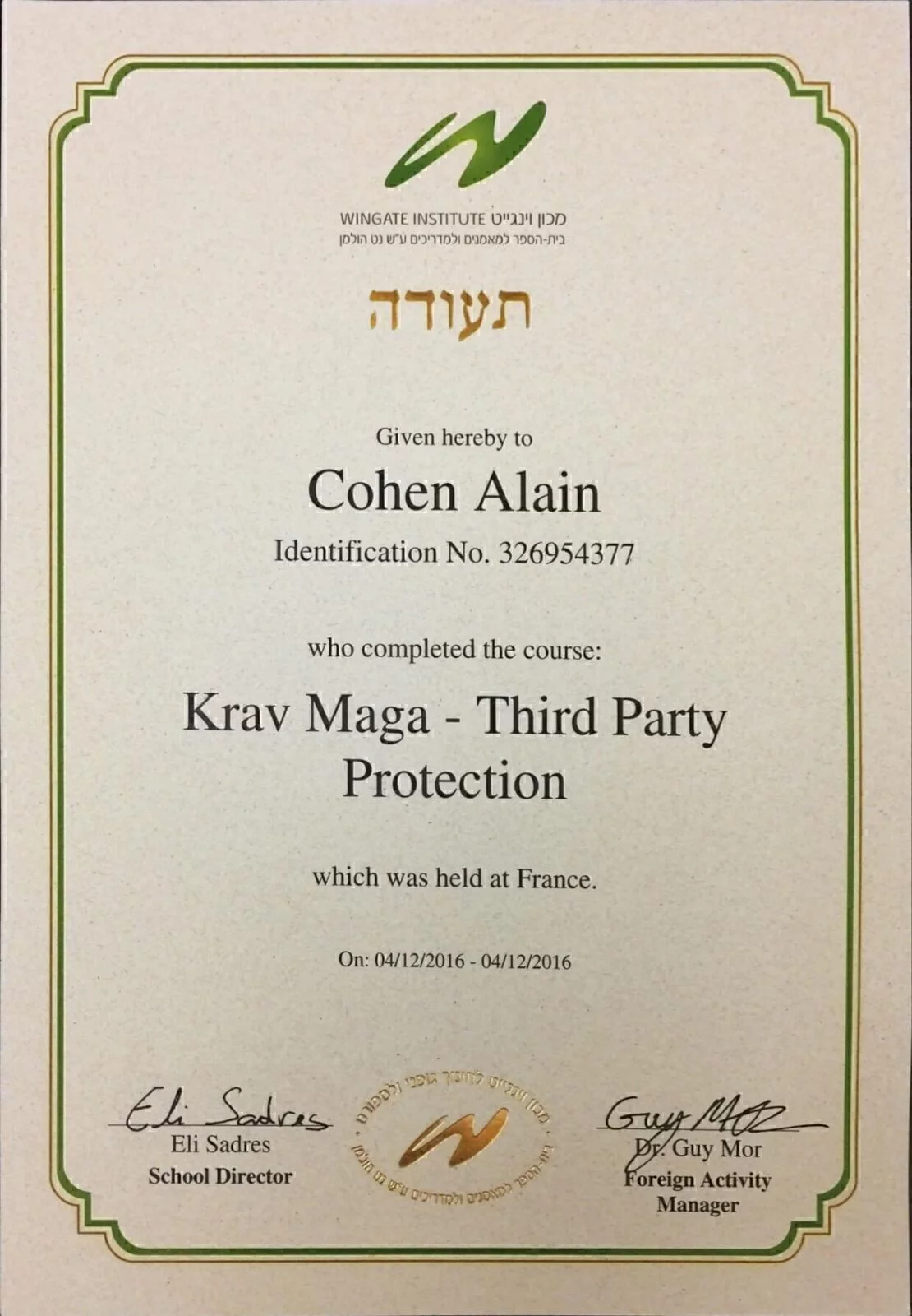 Close Protection Instructor